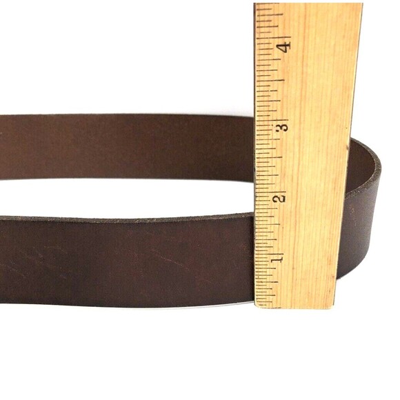 Fossil EVAN Leather Belt Mens Size 44 Logo Patch Brown Full Grain Cowhide - Picture 9 of 11